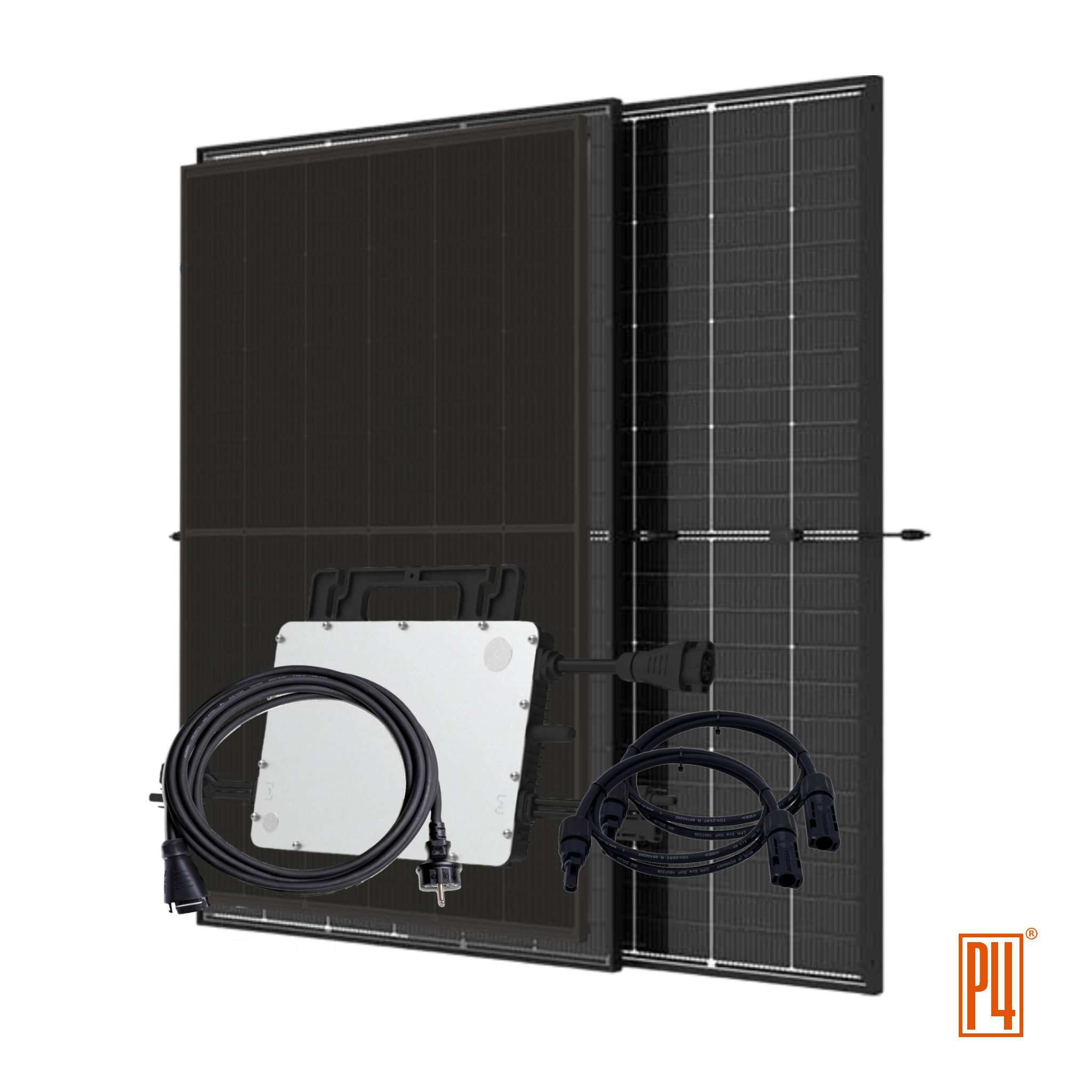 Central Eléctrica Para Balcón 1740Wp - 4 Paneles Bifaciales Trina 435Wp + Microinversor Hoymiles HMS-1600, Kit Solar Plug&Play