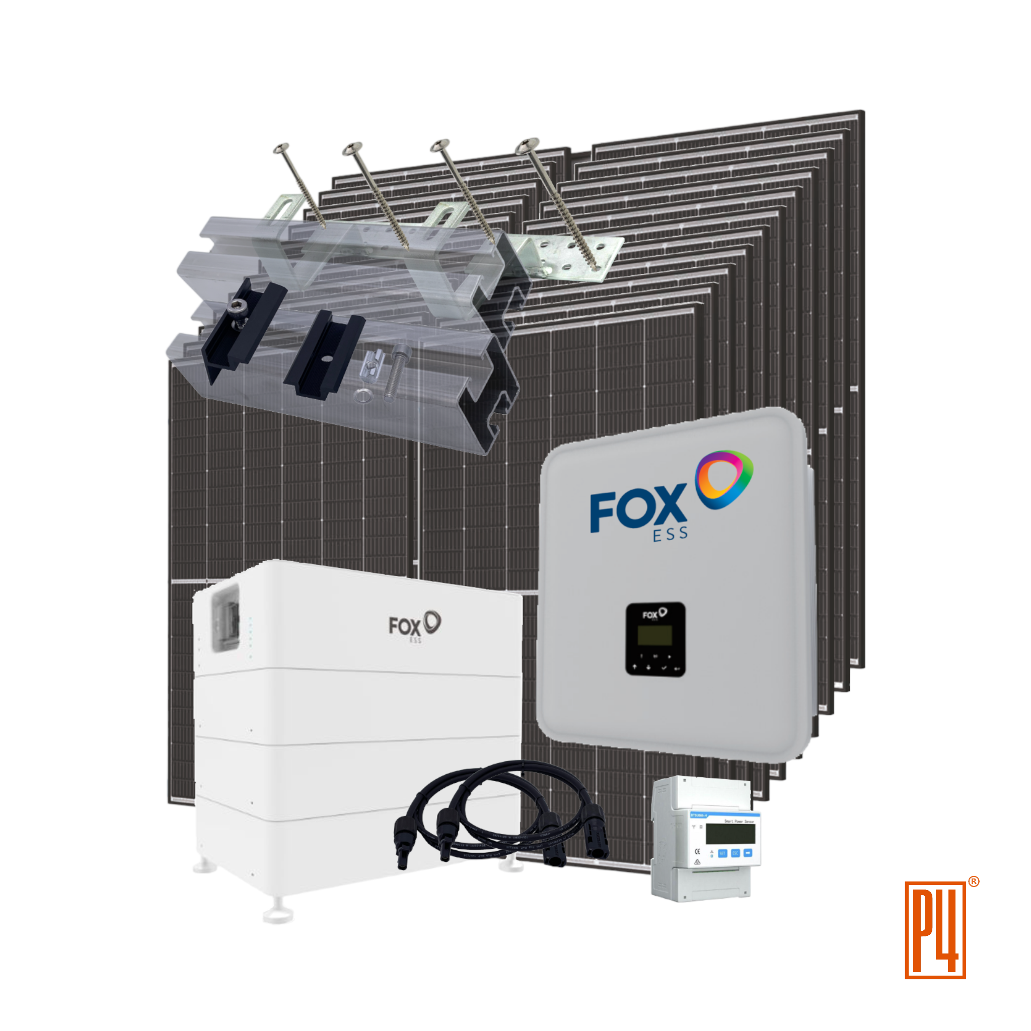 P4 Komplettpaket 10,32 kWp SoP4 Komplettset 10,32 kWp/ 11,52 kWh Batteriespeicher Trina Vertex S+ Bifacial, FOX ESS H3-8.0-E laranlage inkl. Unterkonstruktion für Ziegeldach kaufen