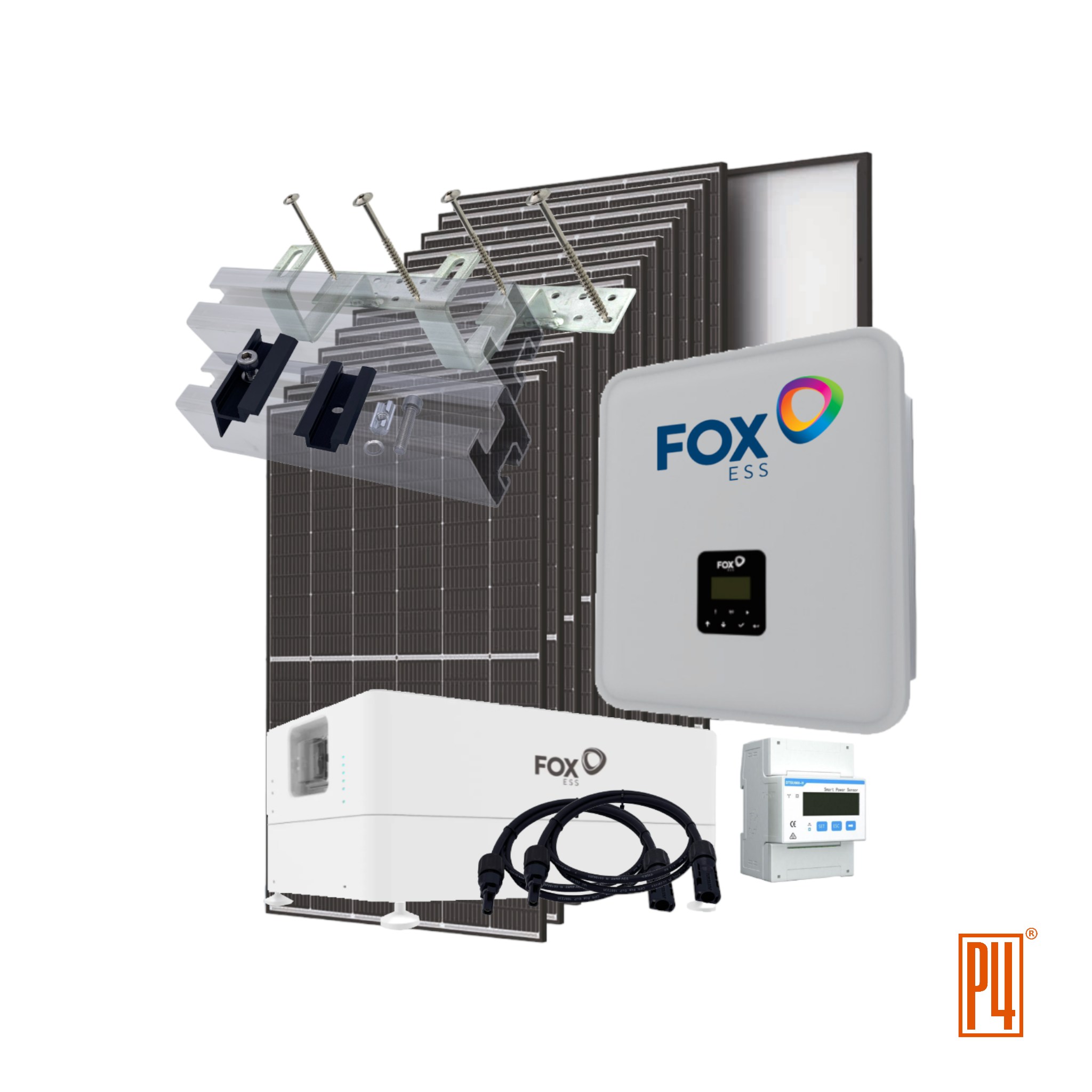 P4 Komplettset 5,16 kWp/ 5,76 kWh Batteriespeicher Trina Vertex S+ Bifacial, FOX ESS H1-4.6-E